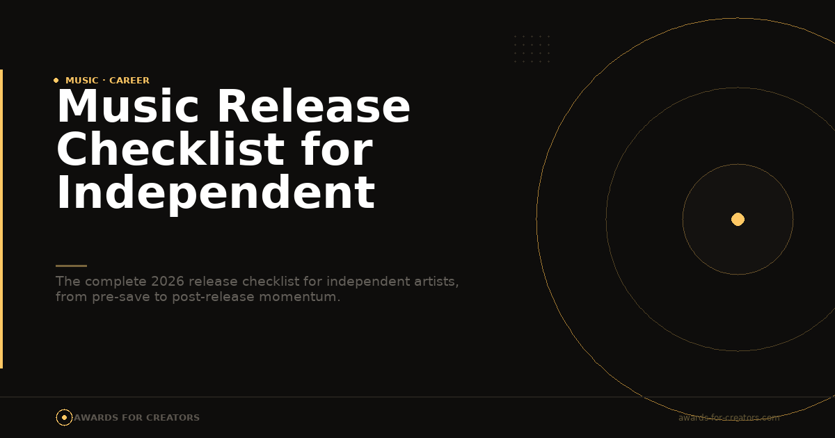 Music Release Checklist for Independent Artists in 2026